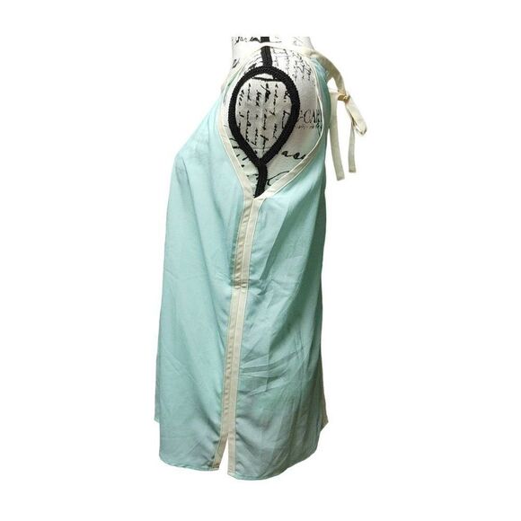 Sleeveless High Neck Top with White Stripe by C Sz M - Picture 4 of 8